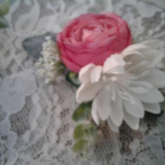 Wedding Hair Bridal Pink Hair Accents Wedding  FINAL SALE - Picture 9 of 11